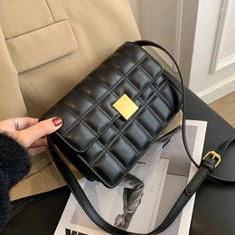 Bag Luxury Fashion Brand Square Grid PU Leather Ladies Crossbody Shoulder Handbags Beautiful Women 2024 Bags For Black Casual