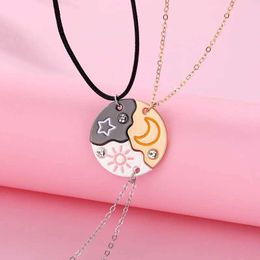 Pendant Necklaces Lovecrystal 3-piece/Set Moon Star Pendant Necklace Best Friend Bff Friendship Couple Necklace Fashion Jewellery S2452206