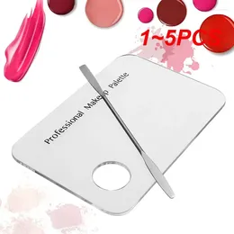 Makeup Brushes 1-5PCS Palette Clear Polish Gel Mixing Spatula Acrylic Nail Stamping Plates Foundation Eyeshadow Stainless Steel With