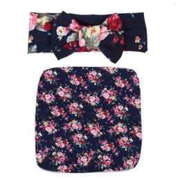Blankets 1 Set Born Swaddle Cloth And Floral Headband Hat For Infant