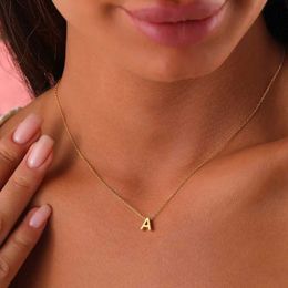 Pendant Necklaces Stainless steel initial necklace gold cut letters single name necklace womens pendant Jewellery gift direct shipping S2452206