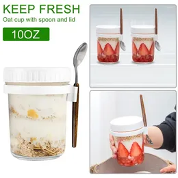 Mugs With Cover Breakfast Milk Cups Food Container Storage Wholesale Water Bottle 350ml Lunch Box 2024 Sealed Mug Spoon