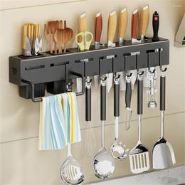 Kitchen Storage Kichen Organiser Punch-free Stainless Steel Shelf Rack Wall-mounted For Knife Chopsticks Spoon