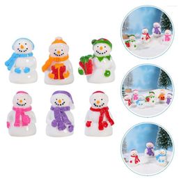 Storage Bottles Christmas Micro Landscape Miniature Snowman Statue Lovely Xmas Ornament Resin Cake Tray