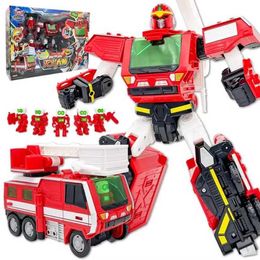 Transformation toys Robots HELLO CARBOT The Save League Transformation Mecha Robot Korea Carbot Action Figures Toys FIENT MEOIENT Deformed Car Ambulance Y240523