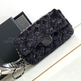 12A 1:1 Top Quality Designer Shoulder Bags Artistic Pearl Nails Embellish Niche Design Pure Black Elegant Atmosphere Women's Luxury Crossbody Bag With Original Box.