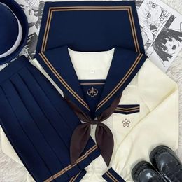 Clothing Sets Japanese Schoolgirls School Uniform Dress Cosplay Costume Japan Anime Girl Lady Lolita Sailor Top Tie Pleated Skirt Outfit