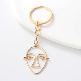 Fashion Keychains Hollow Face Yeah Hand Minimalist Style Key Rings For Women Men Friendship Gift Handbag Decoration Jewellery