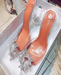Dress Shoes Transparent PVC Sandals Women Pointed Clear Crystal Cup High Heel Stilettos Sexy Pumps Summer Peep Toe Size 432412966