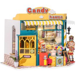 Doll House Accessories Robotime Rolife Doll House Rainbow Candy House DIY Mini House Childrens and Girls Christmas Gift 3D Wooden Puzzle Fun Creative Toys Q240522