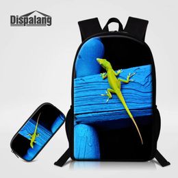 Backpack Dispalang School Bags With Pencil Bag For Student High Quality Lizard Print Big Capacity Unisex And Case