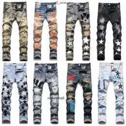amis jeans Mens Jeans essee Designer amis shirt European For Men Pants essentialsclothing Ripped Trend Jean Hombre Embroidery Brand Skinny Men's amis hoodie 663