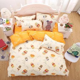 Bedding Sets Yellow AB Side Duvet Cover Set Kids Child Soft Cotton Bed Linen Single Twin Full Size Bedspreads Quilt Comforter24