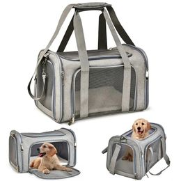 Dog Bag Soft Side Backpack Cat Pet s Dog Travel Bags Airline Approved Transport For Small Dogs Cats Outgoing 240522
