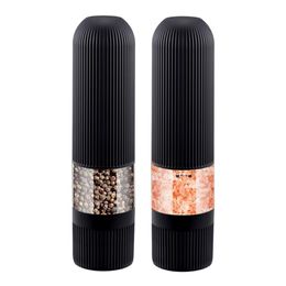 Battery Operated Salt and Pepper Grinder Automatic One Handed Mills Adjustable Coarseness Ceramic Grinders 210712 211w