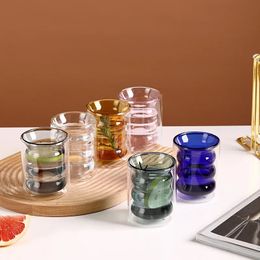 Creative Double Wall Insulated Glass Mug Household Art Styled Mugs Home Coffee Beer Wine Glasses S Tea Cup 240522