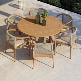 Camp Furniture Outdoor Tables And Chairs Solid Wood Courtyard Garden Simple Leisure Greenhouse Open-air Dining Room Chair Tabl