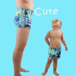 Men's parent-child boys' swimming pants, adults and children's flat angle shorts, quick drying swimsuits, dad hot spring swimsuits H523-12