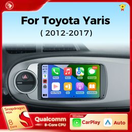 Car dvd Radio Multimedia Player for Toyota Yaris 2012 2013 2014 2015 2016 2017 Android 12 Auto Wireless Carplay DSP 48EQ 2Din