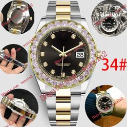 Huge diamond men watch Scallops dial Mechanica automatic 43mm High Quality steel swimming waterproof sports Style Classic black gold Wr 2924