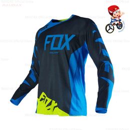 7s5q Men's T-shirts 2024 Kids Quick Dry Motocross Jerseys Downhil Mountain Bike Dh Shirt Mx Motorcycle Cycling Clothing Ropa for Boys Mtb
