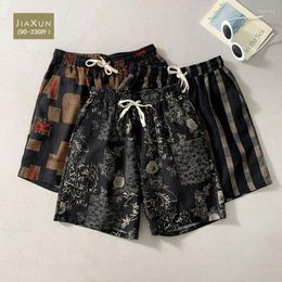 Men's Shorts Floral Summer Fat Man Plus Size Hong Kong-style Five-point Casual Thin Loose Fashionable Drawstring Beach Pants