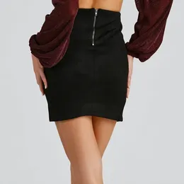 Skirts Women Suede Pencil Spring And Autumn Style Sexy Plus Size Club Hip Skirt Office Ladies Elegant Mini Custom