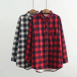 Women's Blouses Top Quality Women Plaid Shirt Thick Fleece Long Sleeve Blusas Womens Casual Loose Tops Camisa Feminina Plus Size 3xl 4xl 5xl