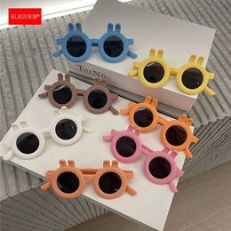 Sunglasses KLASSNUM Easter Party Decoration Bunny Sunglasses Children Girls Boys Eyewear Kids UV400 Round Frame Decorative Sun Glasses Y240523