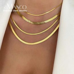 Pendant Necklaces Hot and fashionable unisex snake chain womens necklace necklace stainless steel herringbone gold chain necklace S2452206