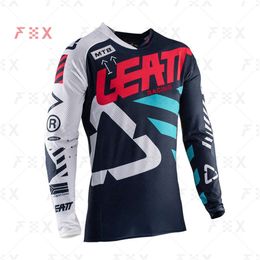 NHXK Men's T-shirts Motorcycle Mountain Bike Team Downhill Jersey Offroad Mx Bicycle Locomotive Shirt Cross Country Mtb Leatt Racing