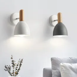 Wall Lamp Light E27 Interior External Sconces The Living Room For Home Lighting Nordic Vintage Wood Bed Or Corridor With Wire