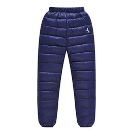 Meninos Down Wadded Troushers Kids Stripe Pattern Girl Quente Child Imperme-a-d'água de inverno de espessura longa espessura para 1-12T L2405