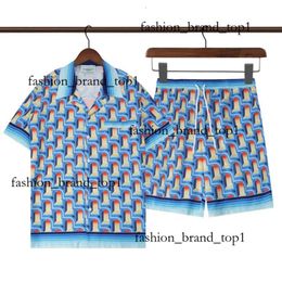 Shirt Designer Mens T Shirt And Mesh Shorts Sets Men Casablancas Shorts Polo Shirt Womens Print Graphic Tee Casa Shirts Loose Silk Summer Tshirts Clothes e2a8
