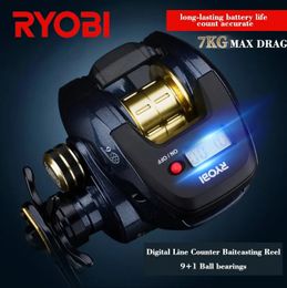 RYOBI 150R Digital Line Counter Ultralight Baitcast Fishing Reel 7KG Max Drag 91 BB Waterproof Baitcasting 240515