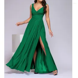 Casual Dresses Summer Women Elegant Prom Party Sleeveless In Female Black Split Formal Cocktail Evening Long Maxi Robe