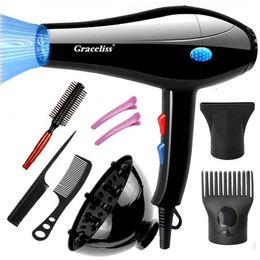 Hair Dryers 220V EU or 110V US plug 1800W hot and cold hair dryer hairstyle tool for salons and home use Q240522