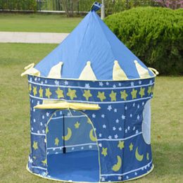 Portable Baby Tents Castle Kids Play House Camping Toys Tipi Prince Folding Tent Birthday Christmas Outdoor Gifts Room Decor