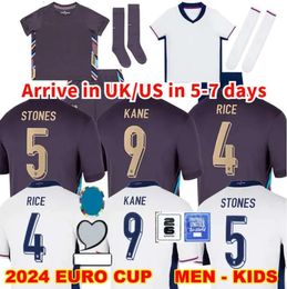 24 25 Camisa de futebol da Inglaterra Bellingham Rashford Kane 2024 EURO CUP 2025 Jersey de futebol Equipe nacional White White Away Men Kit Kit Set