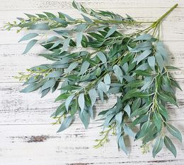 Artificial Leaves Bouquet Fake Willow Jungle Wedding Backdrop Decoration Christmas Faux Foliage Vine Party Home Decor Plants6912621