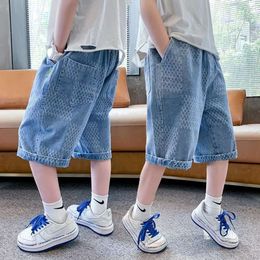 Letnie szorty nowe dżinsy dla chłopców spodnie nastoletnie ubrania dziecięce spodnie nastolatki chłopiec chłopiec's ubrania dla dzieci nastolatki luźne workowate l2405
