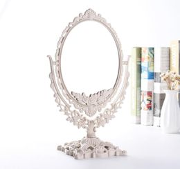 Double Sides Makeup Mirror 360 Degree Rotating Desktop Table Mirrors Retro European Style Oval Beauty Cosmetic Vanity Mirror8929686