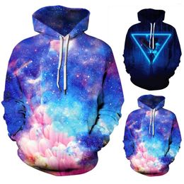 Men's Hoodies Women And Men Long Sleeve 3D Printed Drawstring Sweatshirts Casual Fit Pullover Blouse