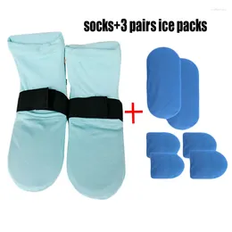 Women Socks Sky Blue Burns Injury Relaxes Cold Compress Reusable Speed Recover Man Woman Foot Care Therapy With Gel Ice Packs