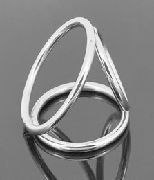 324045mm stainless steel penis ring three rings cock ring metal cock ring ball stretcher sex products for men penis2108532