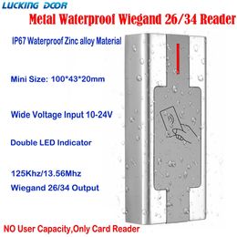 H2R Waterproof 125khz Metal Access Control RFID Reader Proximity Wiegand Output Card For PanelNo Relay 240516