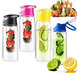 Portable Camping Sports Lemon Juice Fruit Infusing Infuser Water Bottle 800ML12798607