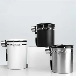 Storage Bottles 1.5L Stainless Steel Tank For Coffee Bean Sealed Box With Lid&Spoon Milk Powder Spice Jar Tea Pot Grain Canister