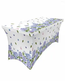 Table Skirt Summer Flowers Hydrangea Elastic Wedding Birthday Decoration Tablecloth For Party