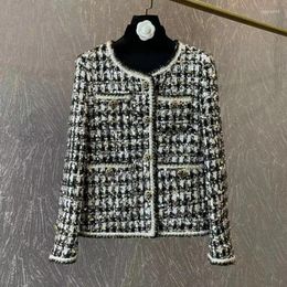 Women's Jackets Tweed Jacket Sequin Autumn/winter Coat Fragrance One Piece Classic